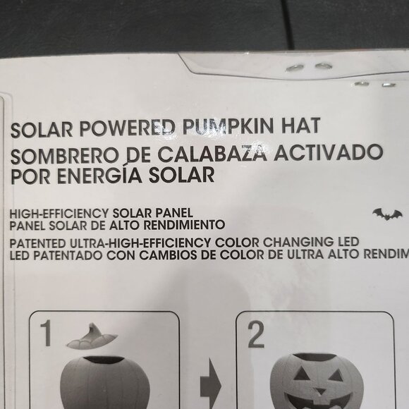 New in Package! EZ Solar Powered Pumpkin Hat/Pumpkin Solar Light - Picture 6 of 7